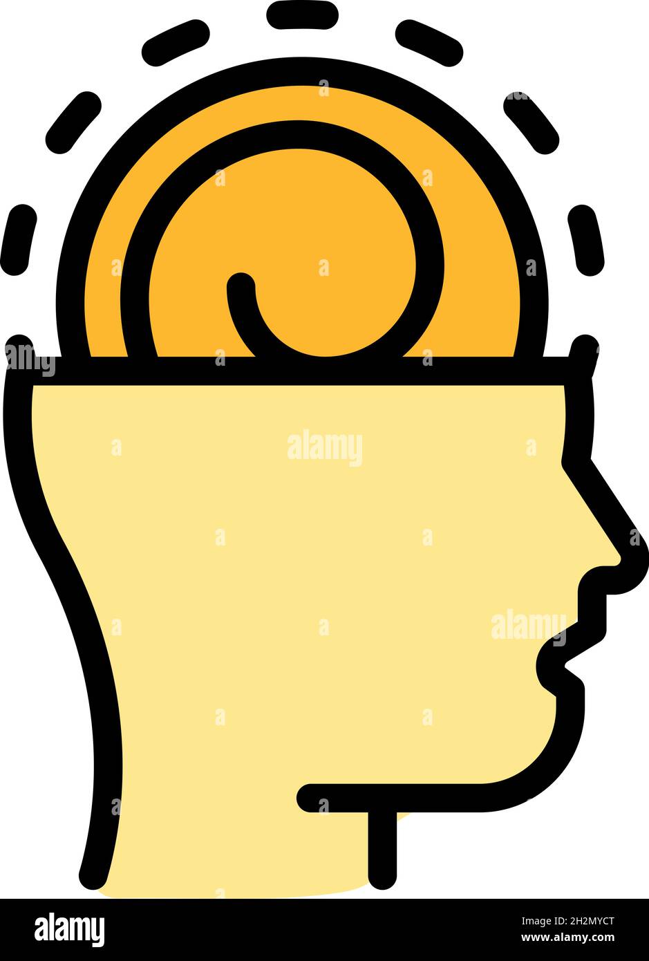 Mind hypnosis icon. Outline mind hypnosis vector icon color flat isolated Stock Vector