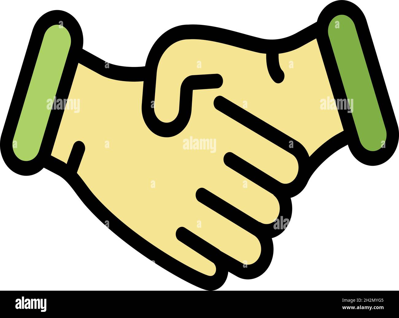 Divorce handshake icon. Outline divorce handshake vector icon color flat isolated Stock Vector