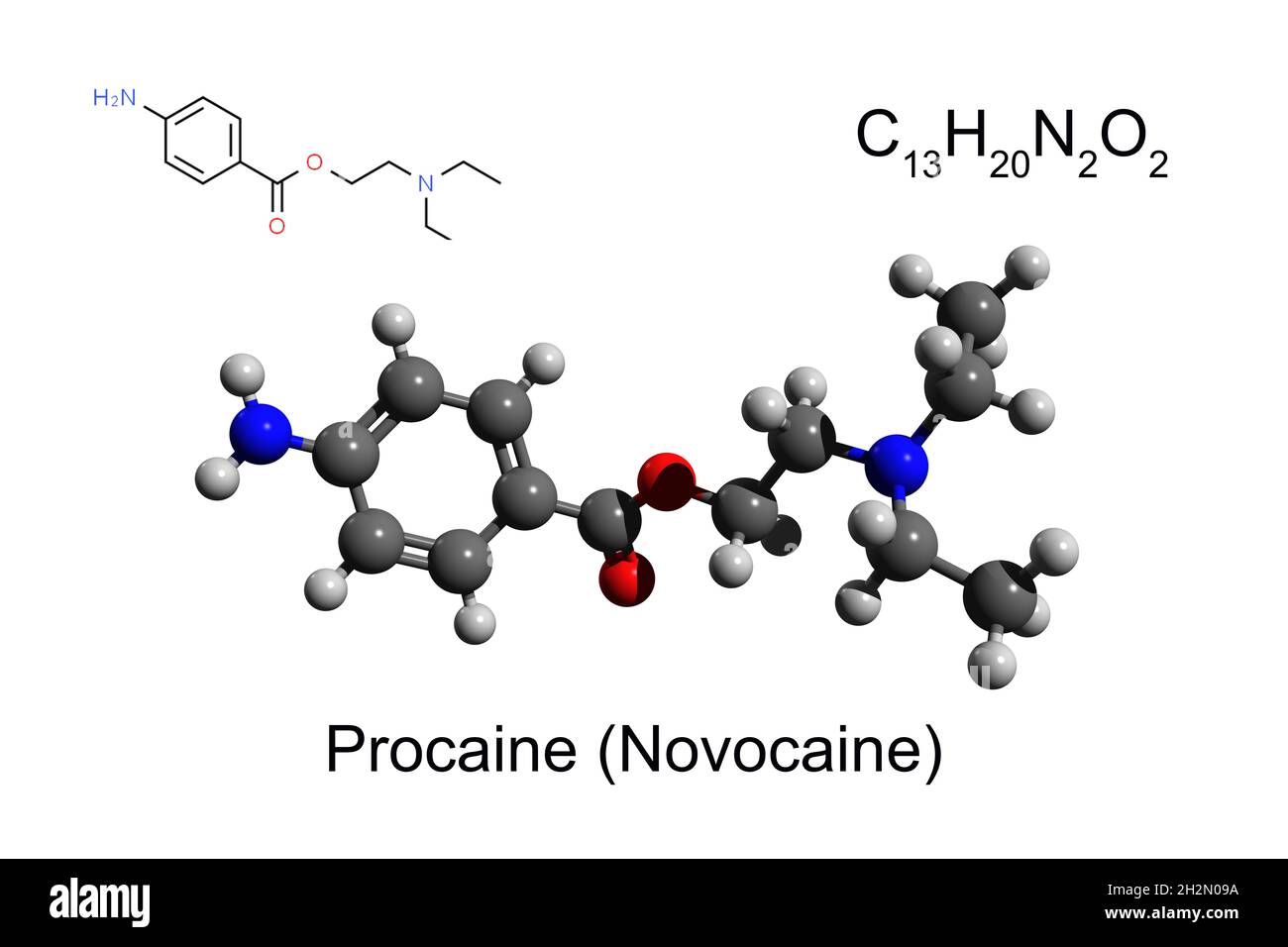 Chemical formula, skeletal formula and 3D ballandstick model of local