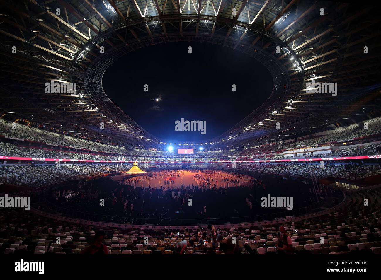 JULY 23rd, 2021 TOKYO, JAPAN the Olympic cauldron is lit during the