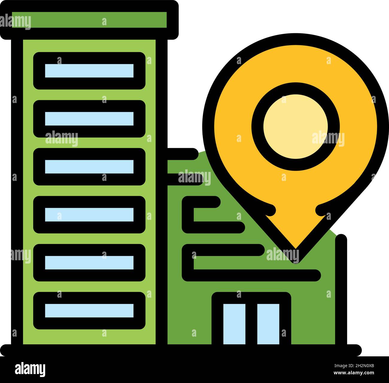 Staff office building icon. Outline staff office building vector icon ...