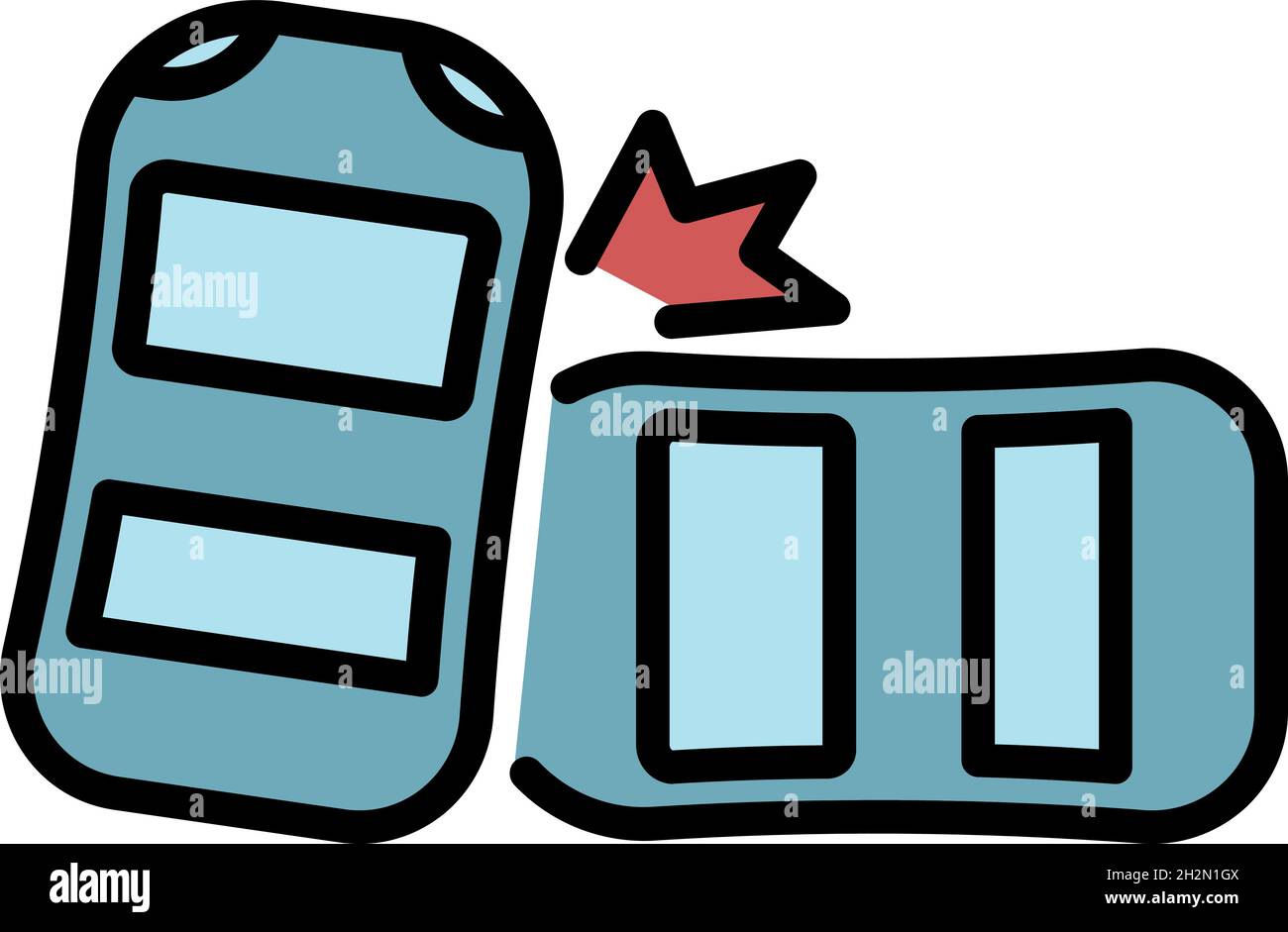 Side car accident icon. Outline side car accident vector icon color ...