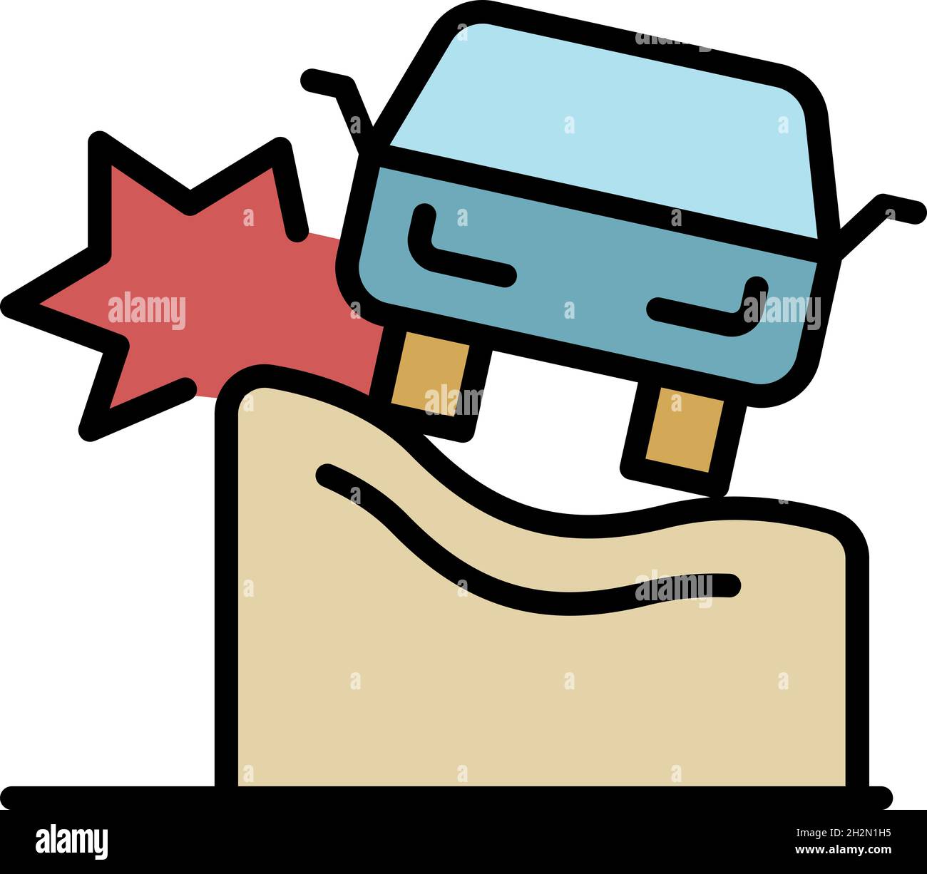 Wall car accident icon. Outline wall car accident vector icon color ...
