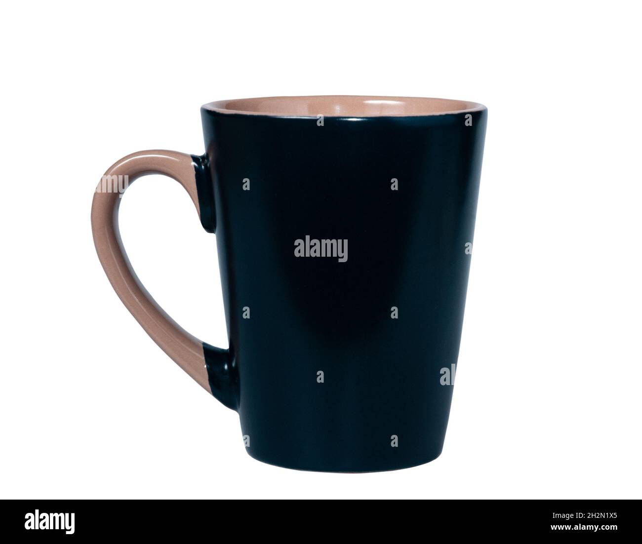 dark blue ceramic cup isolated on white background. Cups Collection