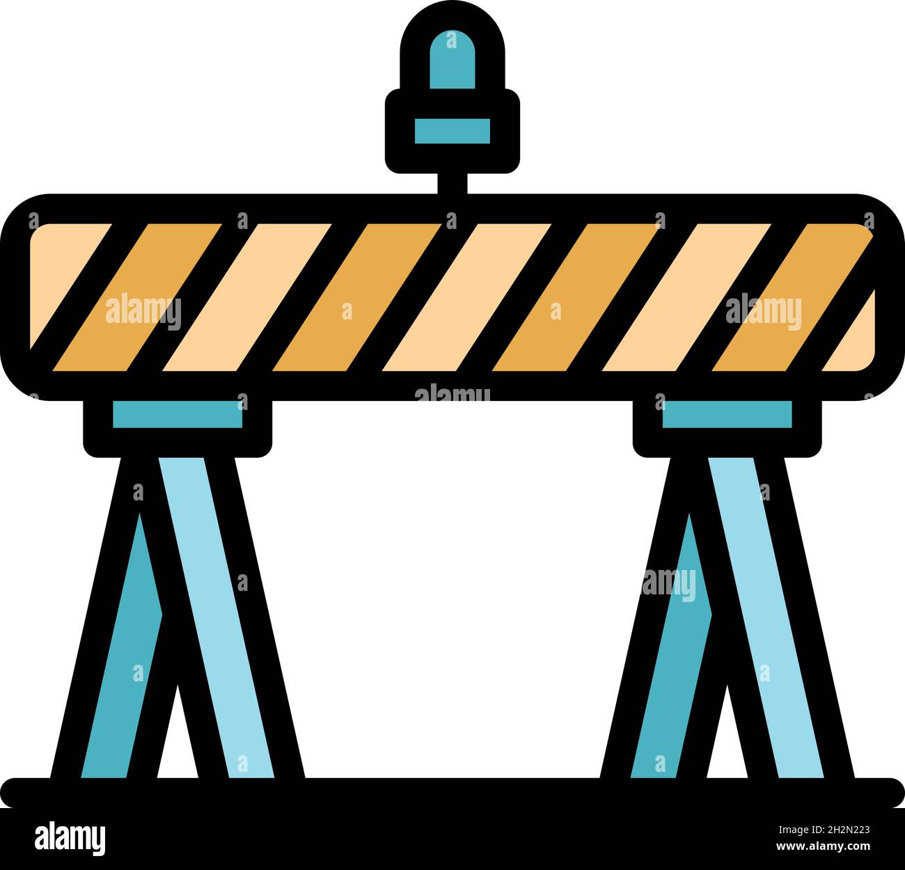 Road barrier icon. Outline road barrier vector icon color flat isolated ...