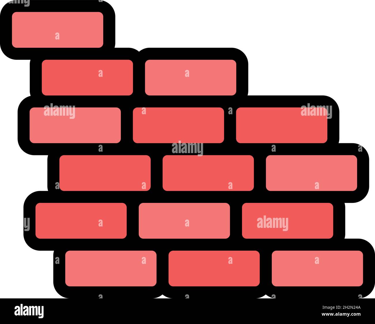 Reconstruction brick wall icon. Outline reconstruction brick wall ...