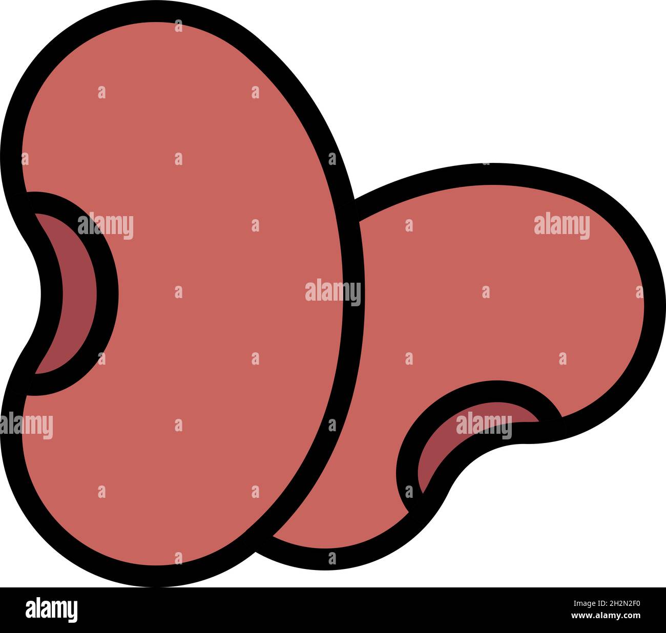 Garbanzo kidney bean icon. Outline garbanzo kidney bean vector icon color flat isolated Stock Vector