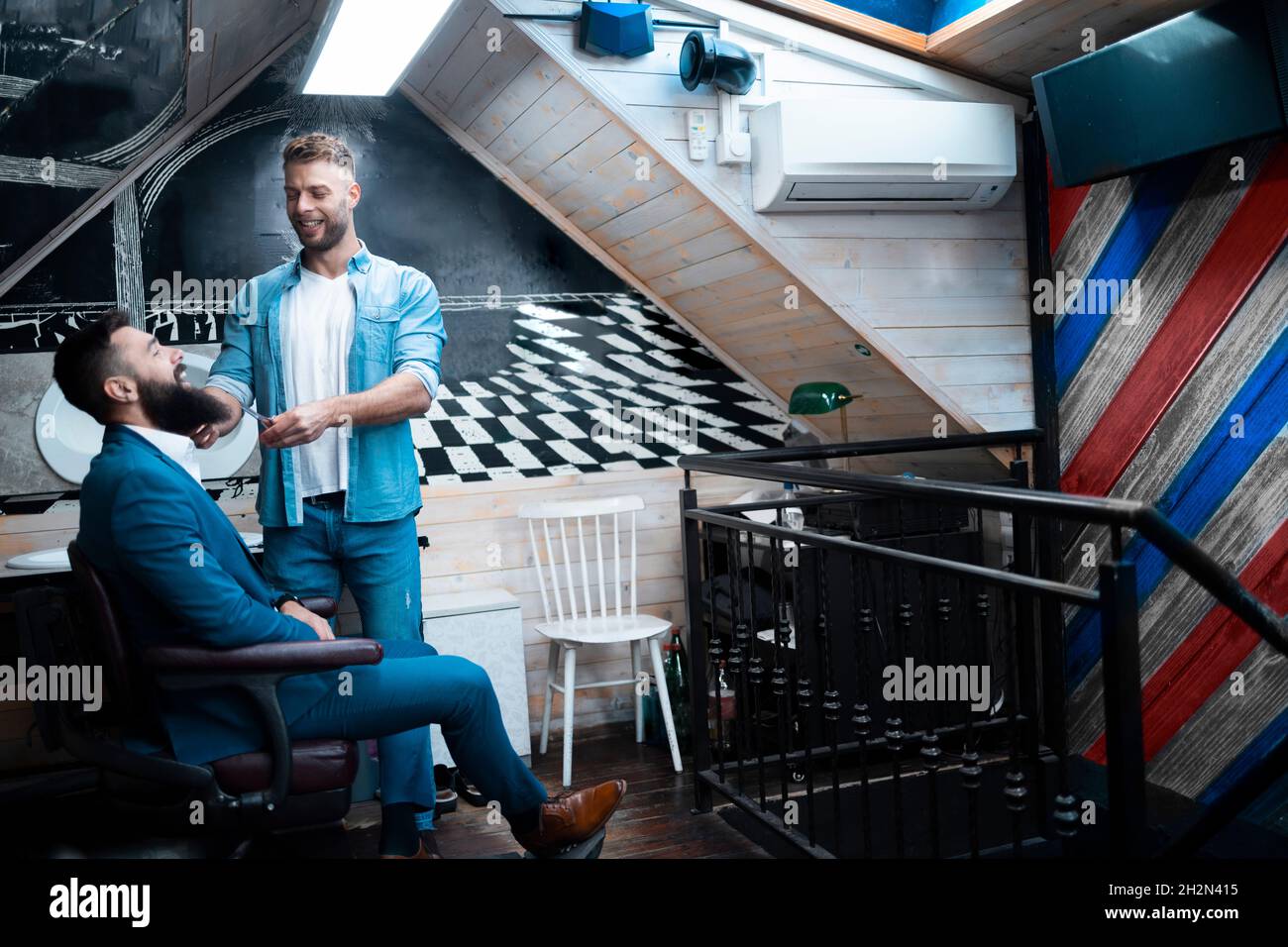 A businessman at the barbershop Stock Photo