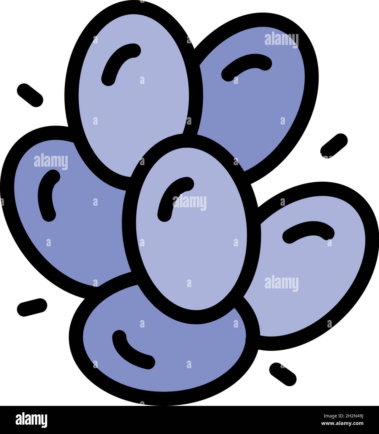 Nuts icon. Outline nuts vector icon color flat isolated Stock Vector