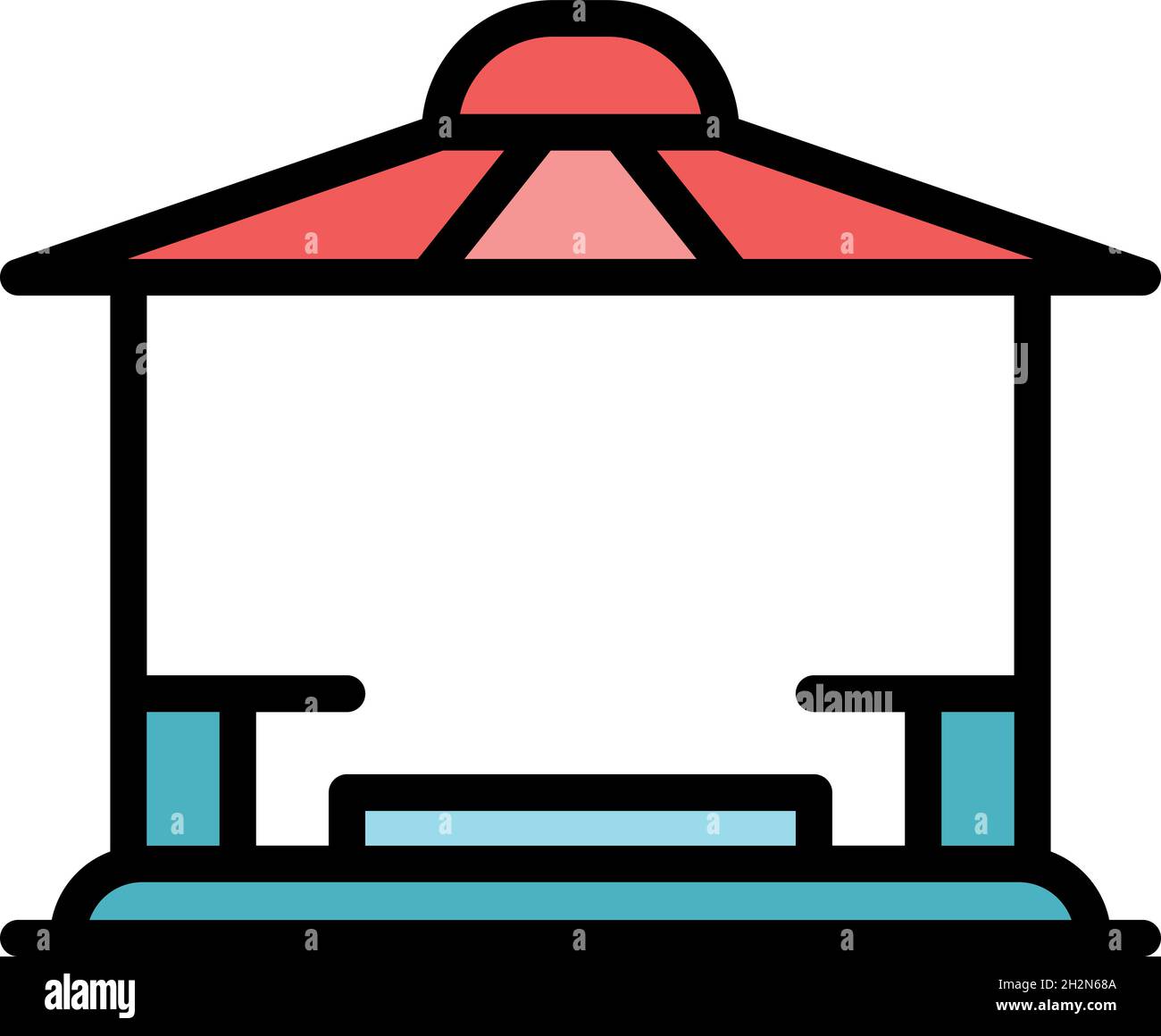 Patio gazebo icon. Outline patio gazebo vector icon color flat isolated ...