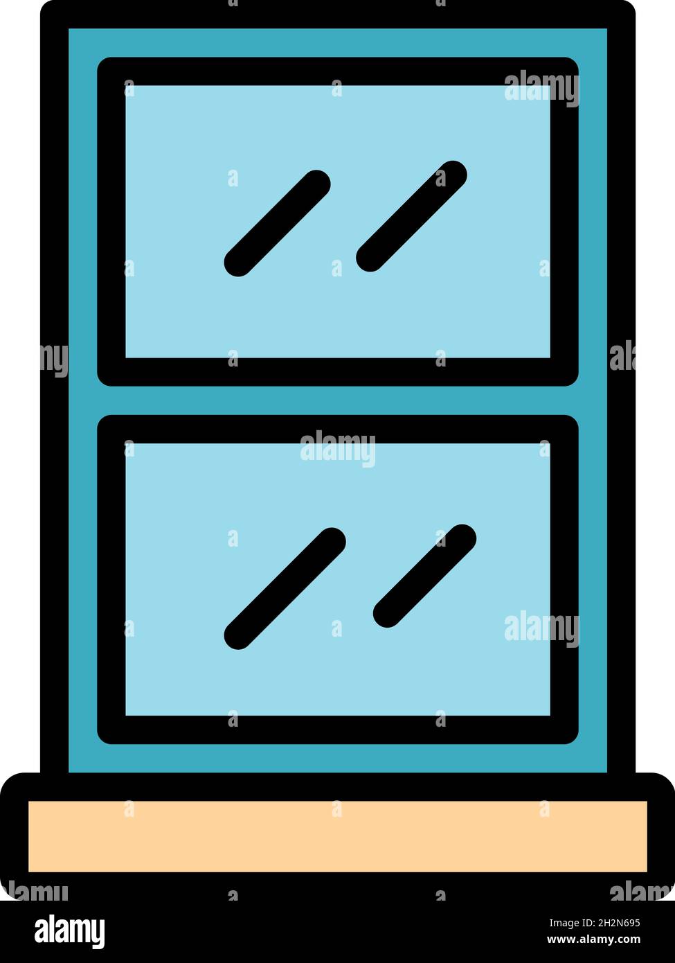 Transparent window icon. Outline transparent window vector icon color ...