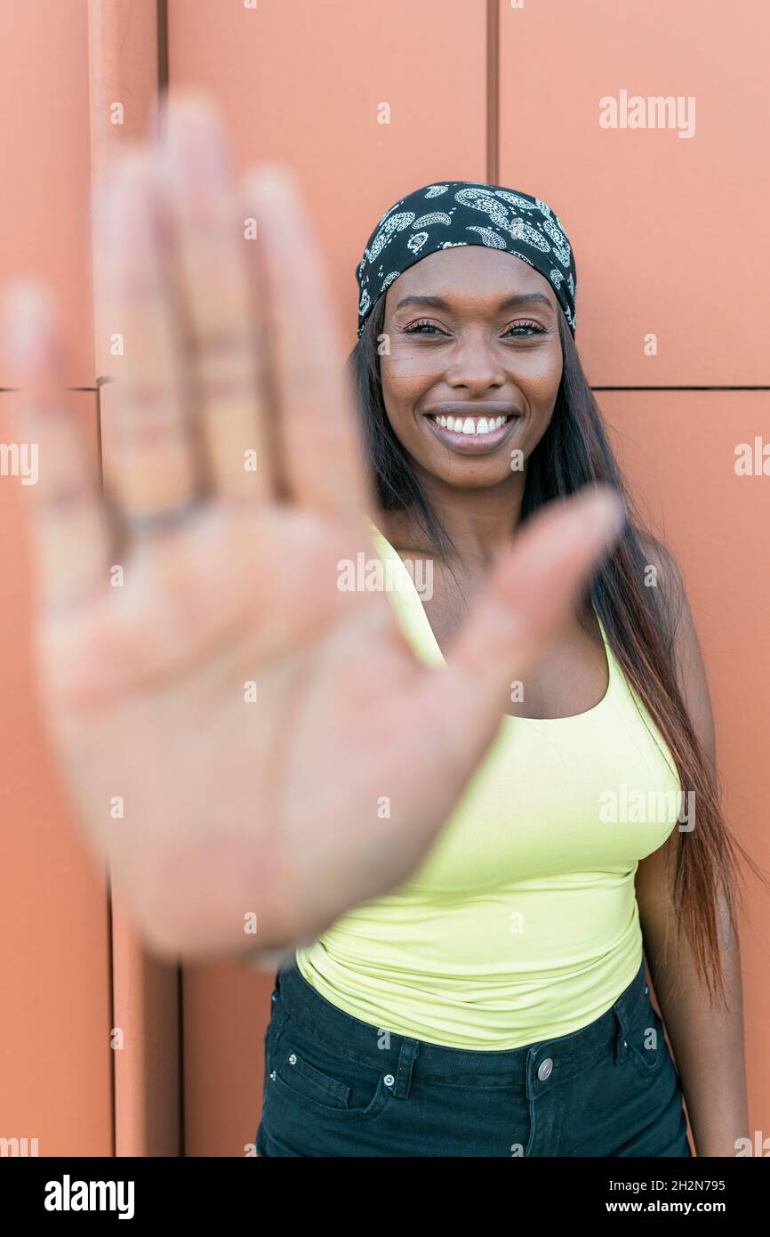 African woman stop road hi-res stock photography and images - Alamy