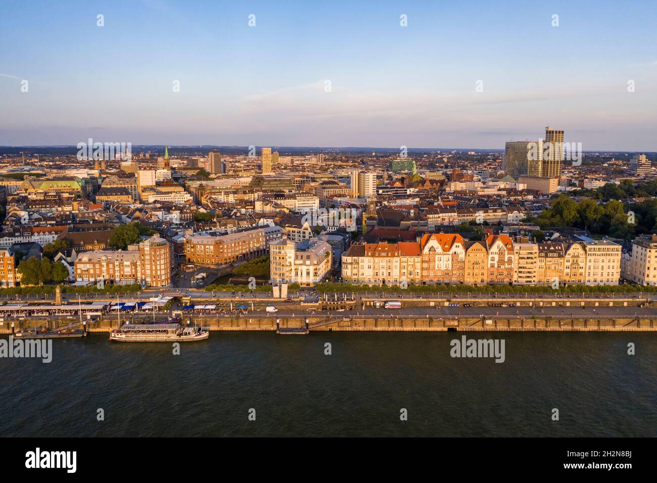 Aerial view riverside town dusk hi-res stock photography and images - Alamy
