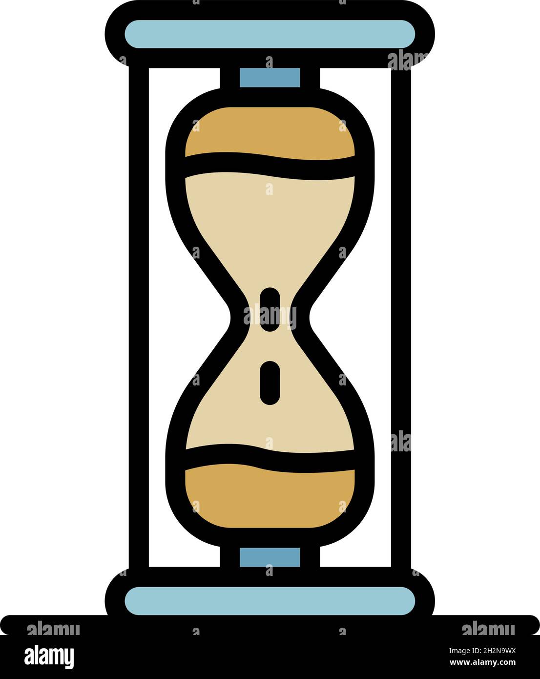 Hourglass icon. Outline hourglass vector icon color flat isolated Stock ...