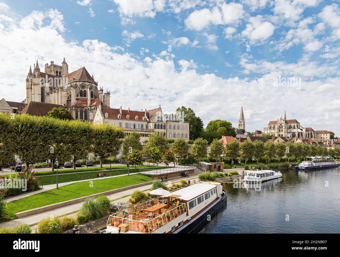 France, Yonne Department, Auxerre, Historic La Tour de l'Horloge clock tower Stock Photo