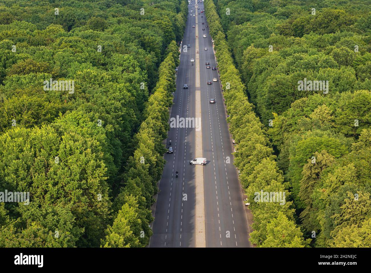 Germany, Berlin, Aerial view of traffic on highway stretching across ...