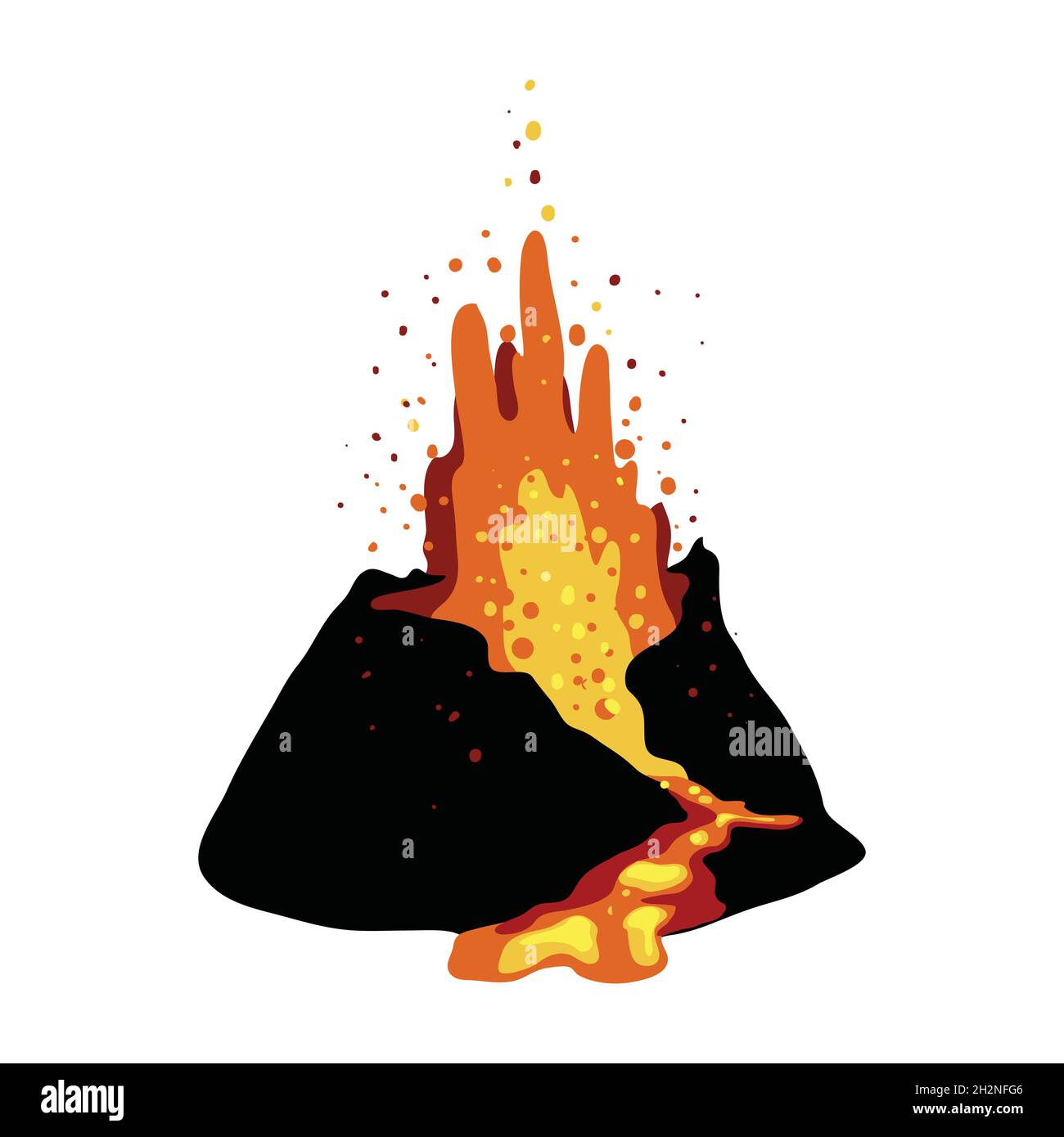 Volcano eruption illustration Stock Vector