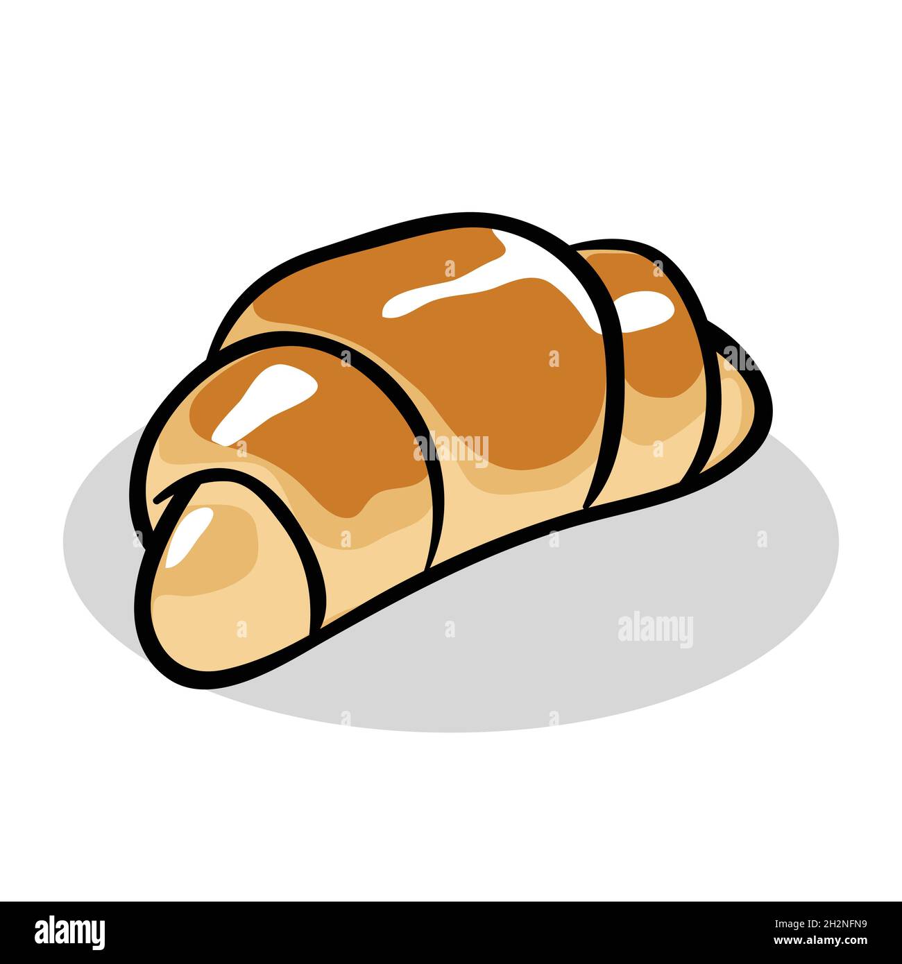 Bread roll Clip art vector illustration isolated Stock Vector Image