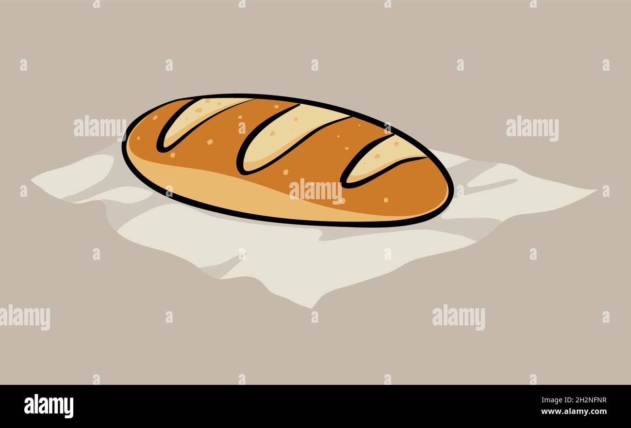 Long bread clip art vector illustration Stock Vector