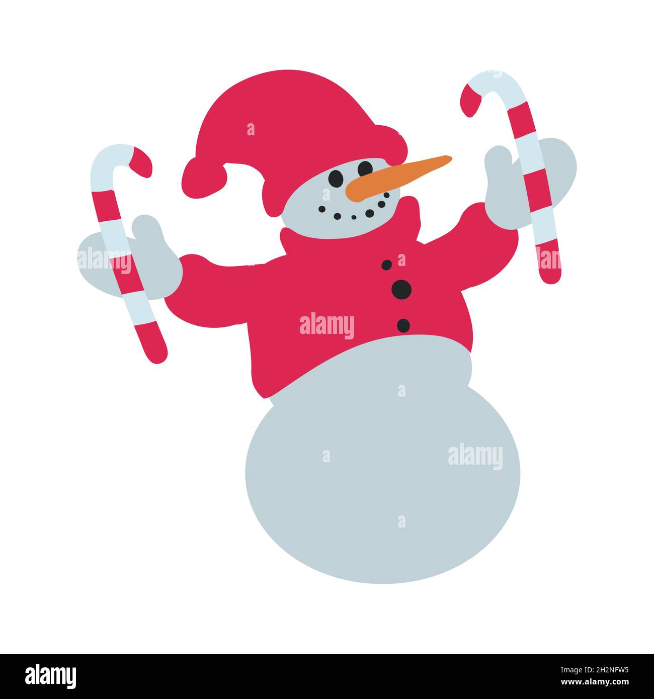 Snowman isolated in white background Stock Vector