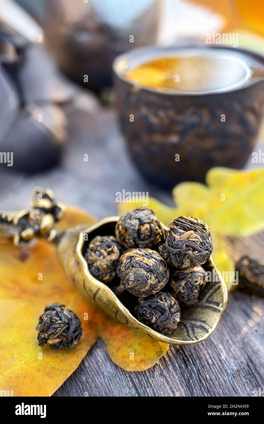 elite varieties of Chinese tea. Elite tea flowers made of dragon pearls ...