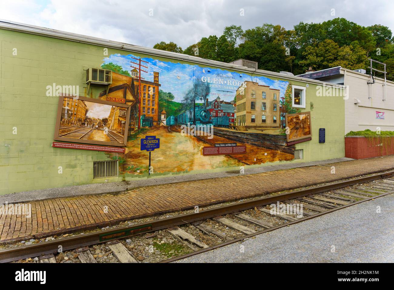 Glen Rock, PA, USA October 17, 2021 A mural painted on a building