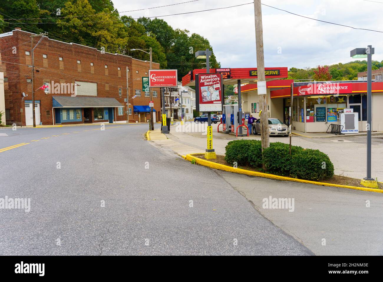 Glen Rock, PA, USA October 17, 2021 Downtown area of historic Gen