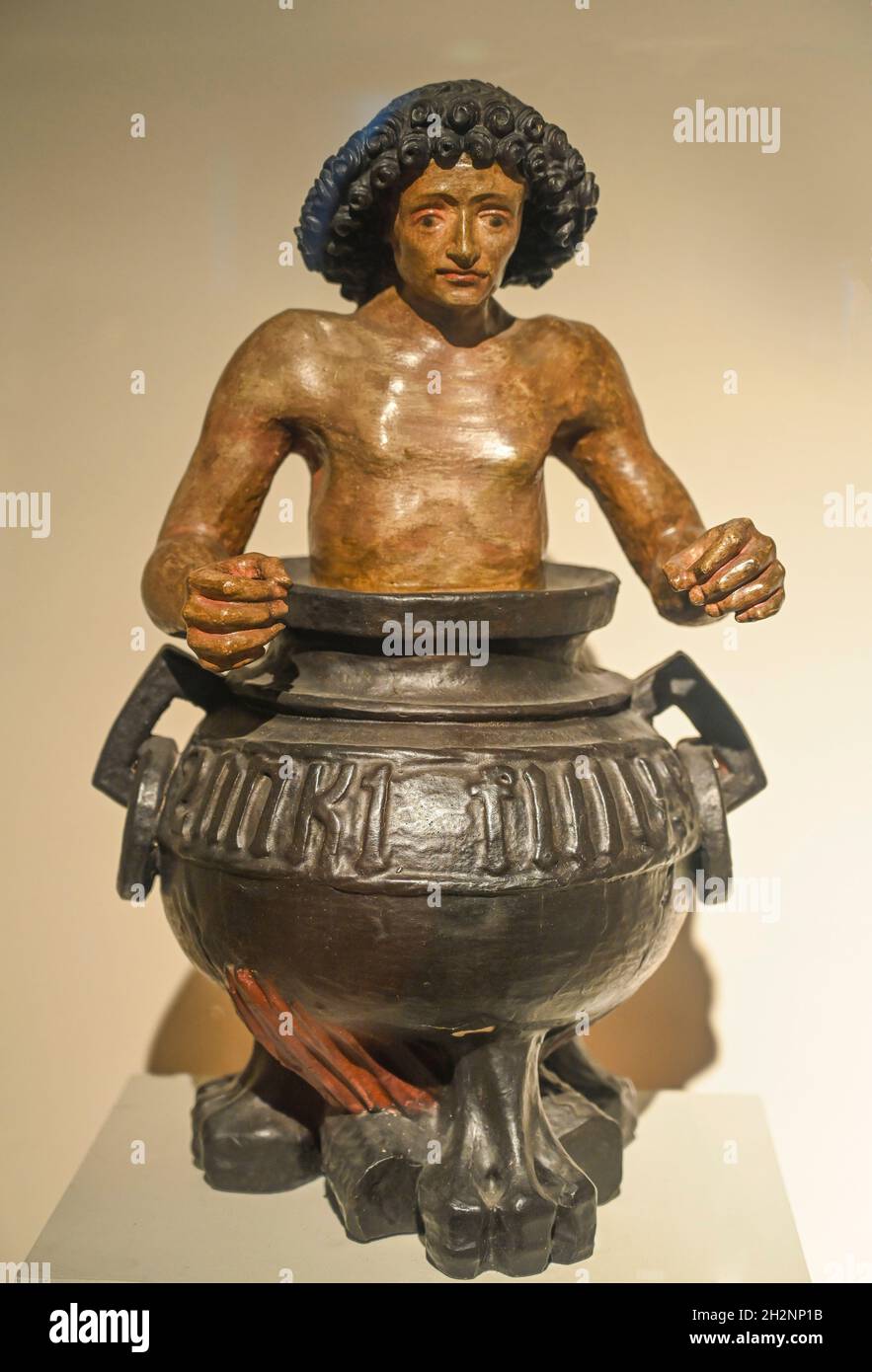 Der heilige Vitus im Ölkessel, Patron von Corvey, Benediktinerabtei Corvey, Höxter, Nordrhein-Westfalen, Deutschland Stock Photo