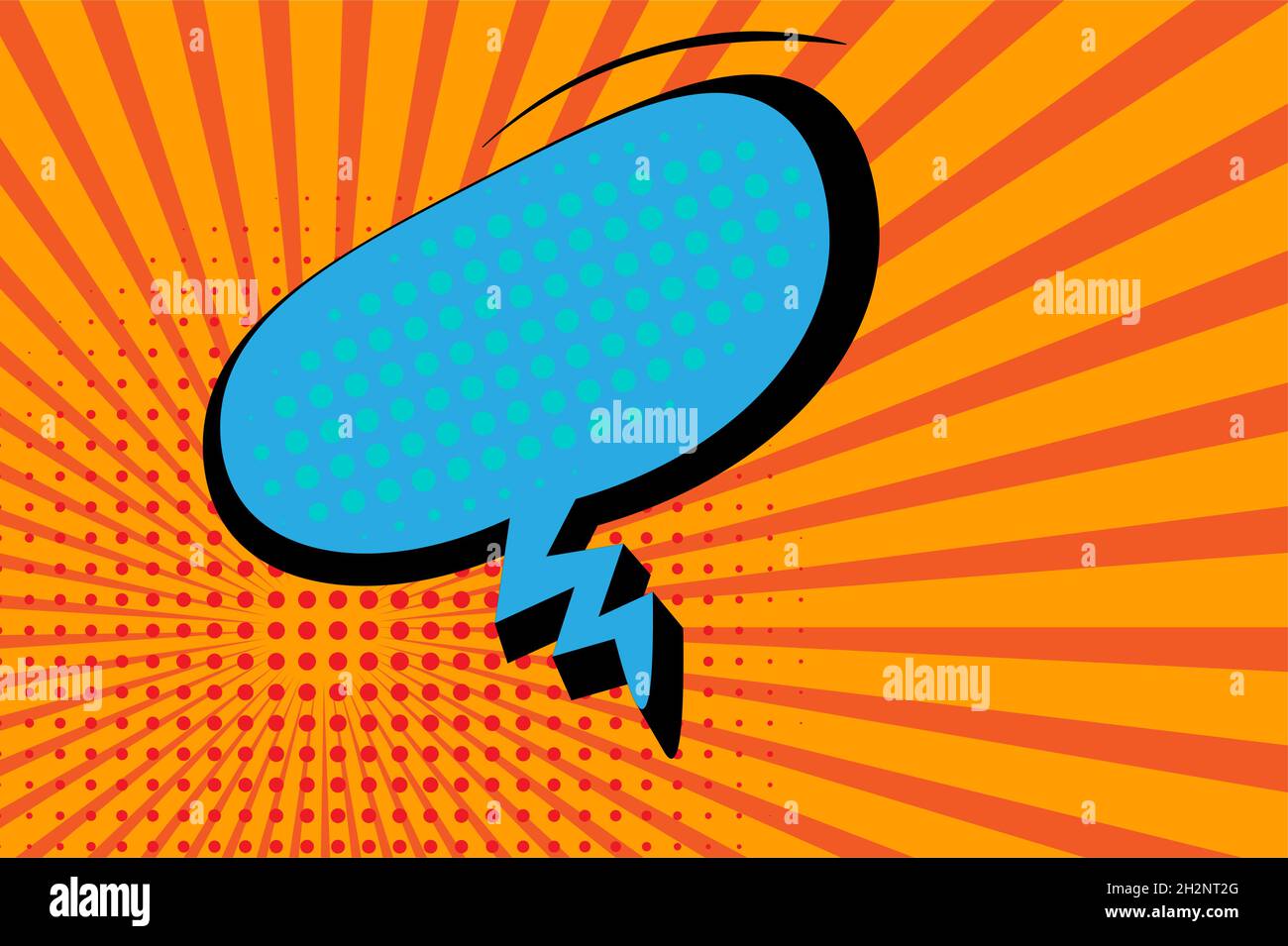 Blank Comic Speech Bubble on a halftone and sunburst background Stock ...