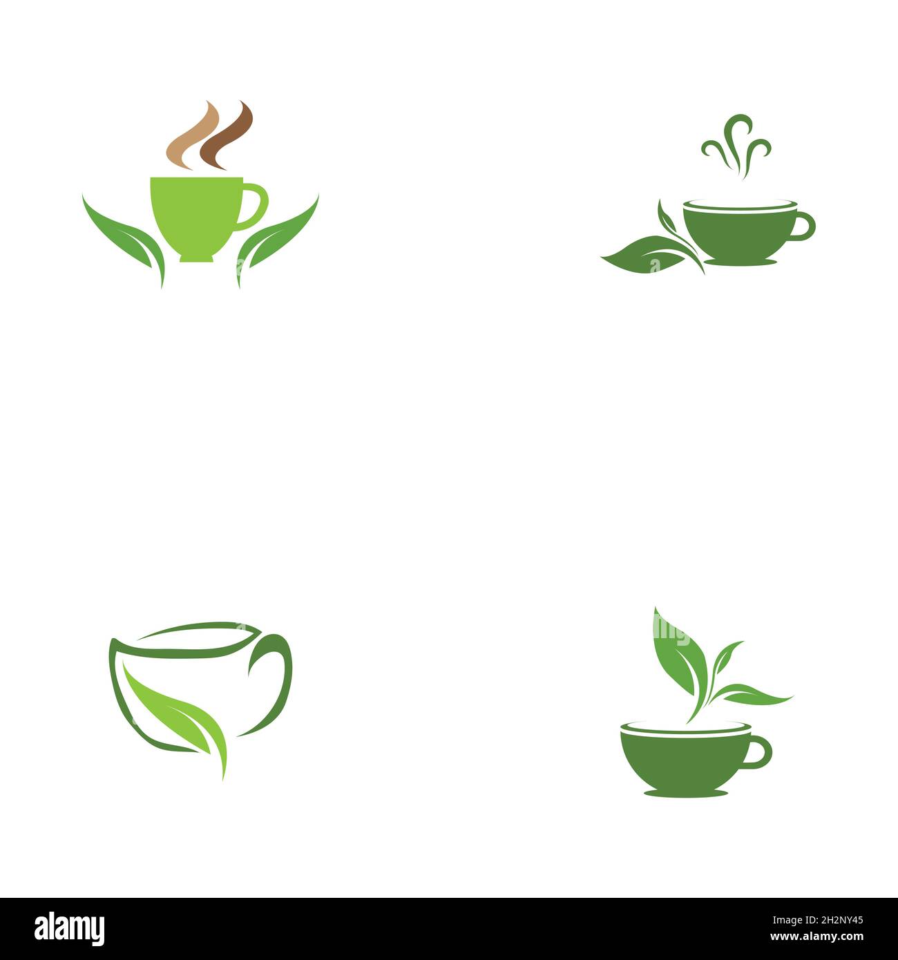 set of Green tea vector logo template Stock Vector Image & Art - Alamy