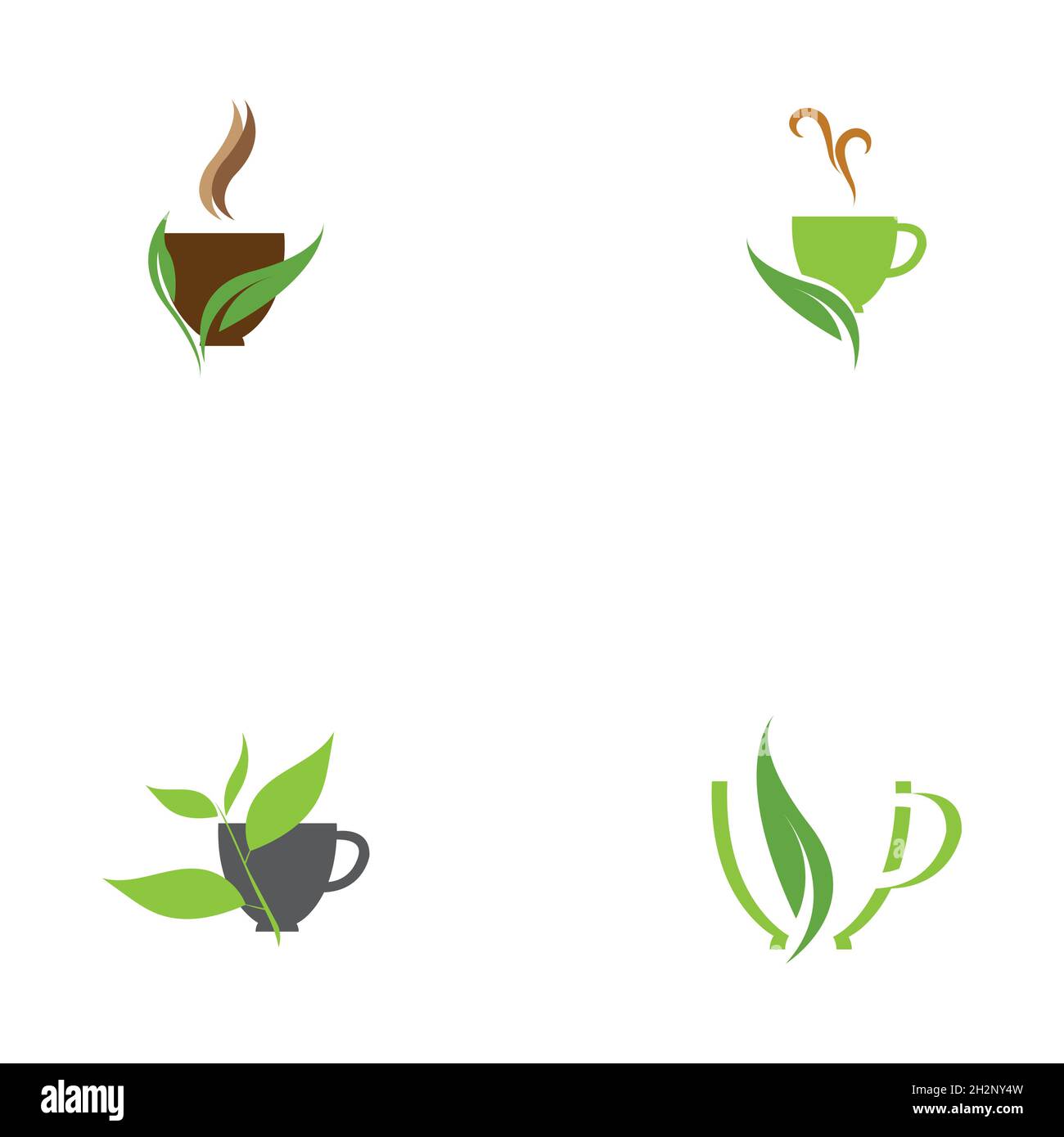 set of Green tea vector logo template Stock Vector Image & Art - Alamy