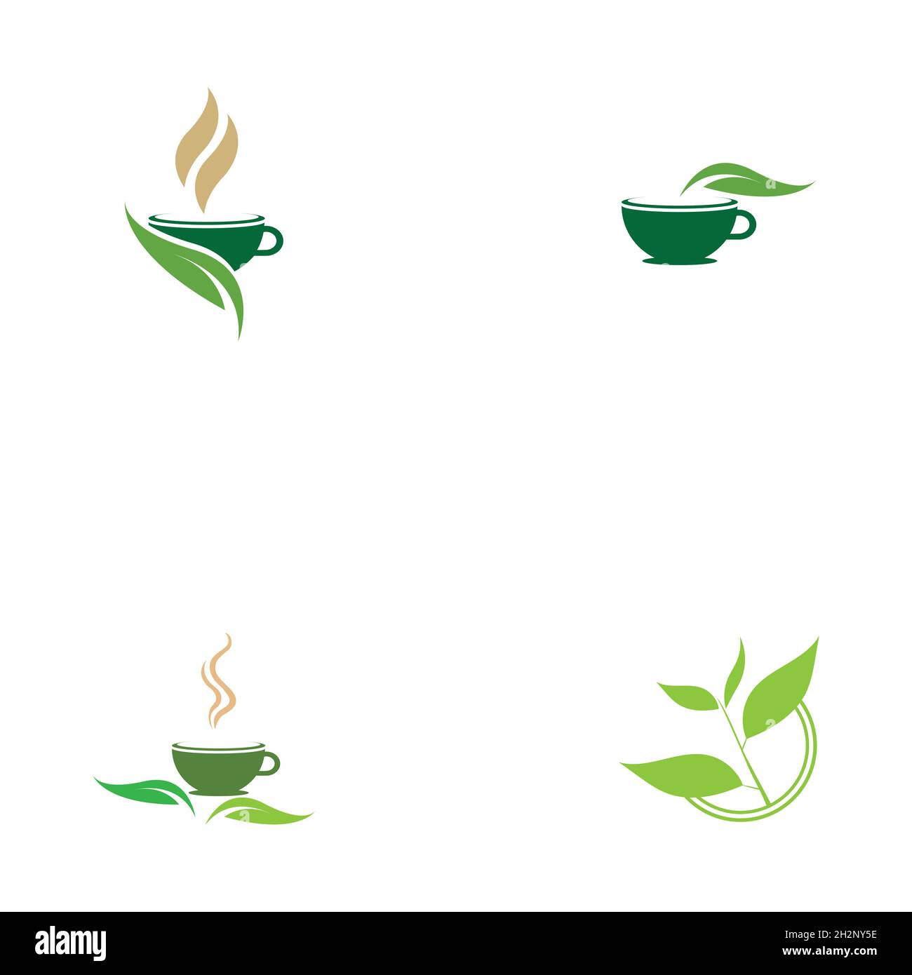 set of Green tea vector logo template Stock Vector Image & Art - Alamy