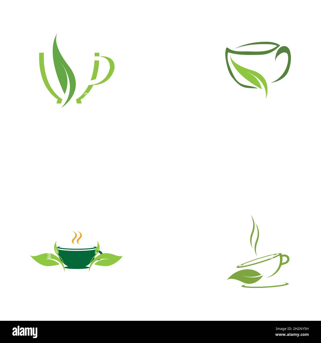 set of Green tea vector logo template Stock Vector Image & Art - Alamy