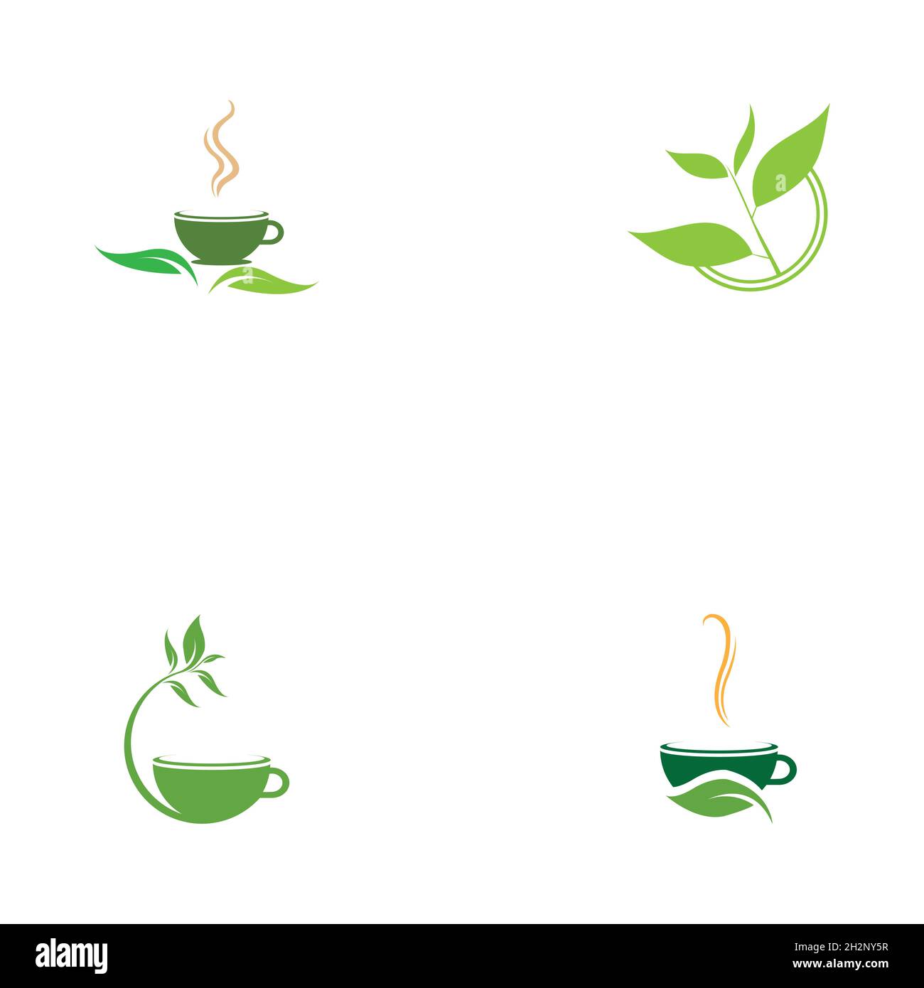 set of Green tea vector logo template Stock Vector Image & Art - Alamy