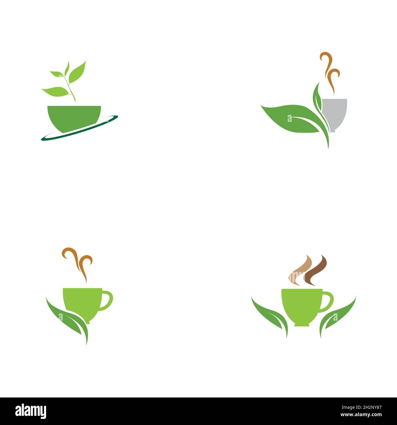 set of Green tea vector logo template Stock Vector Image & Art - Alamy