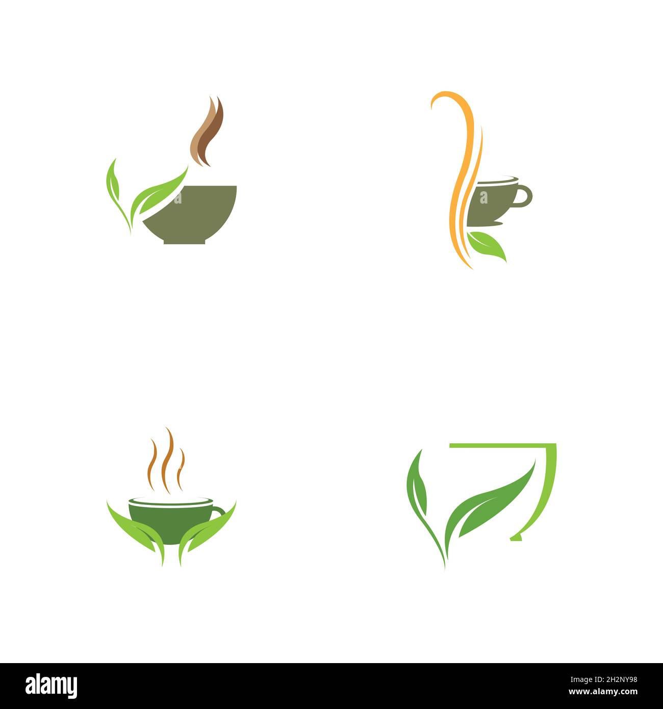 set of Green tea vector logo template Stock Vector Image & Art - Alamy