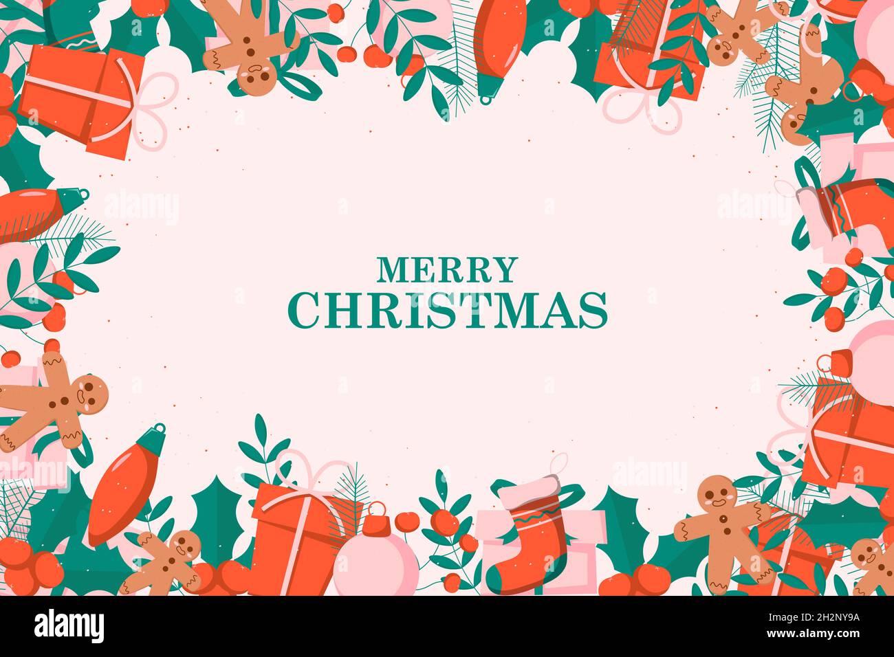 Christmas banner background with flat style. Vector illustration Stock ...