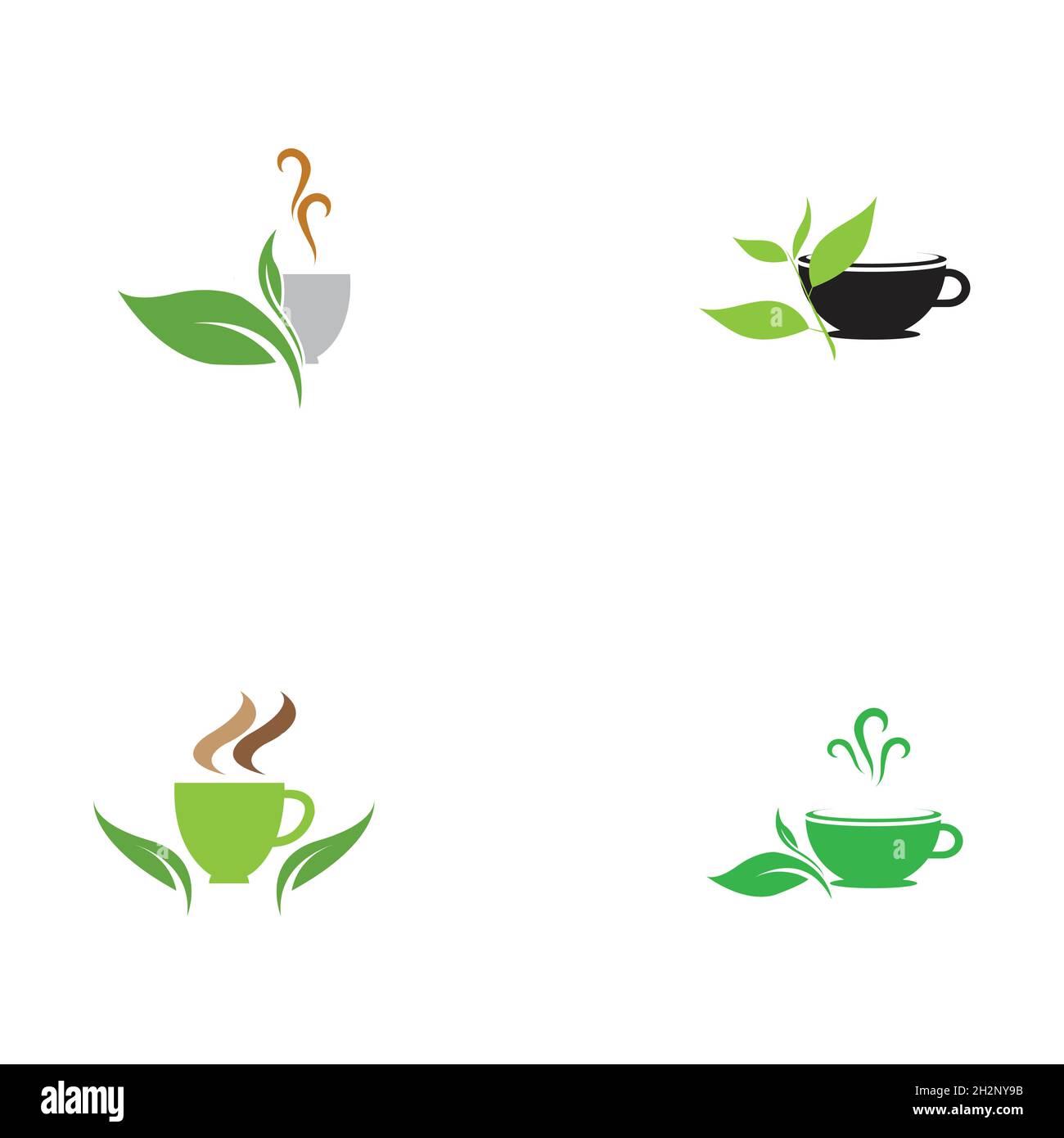 set of Green tea vector logo template Stock Vector Image & Art - Alamy