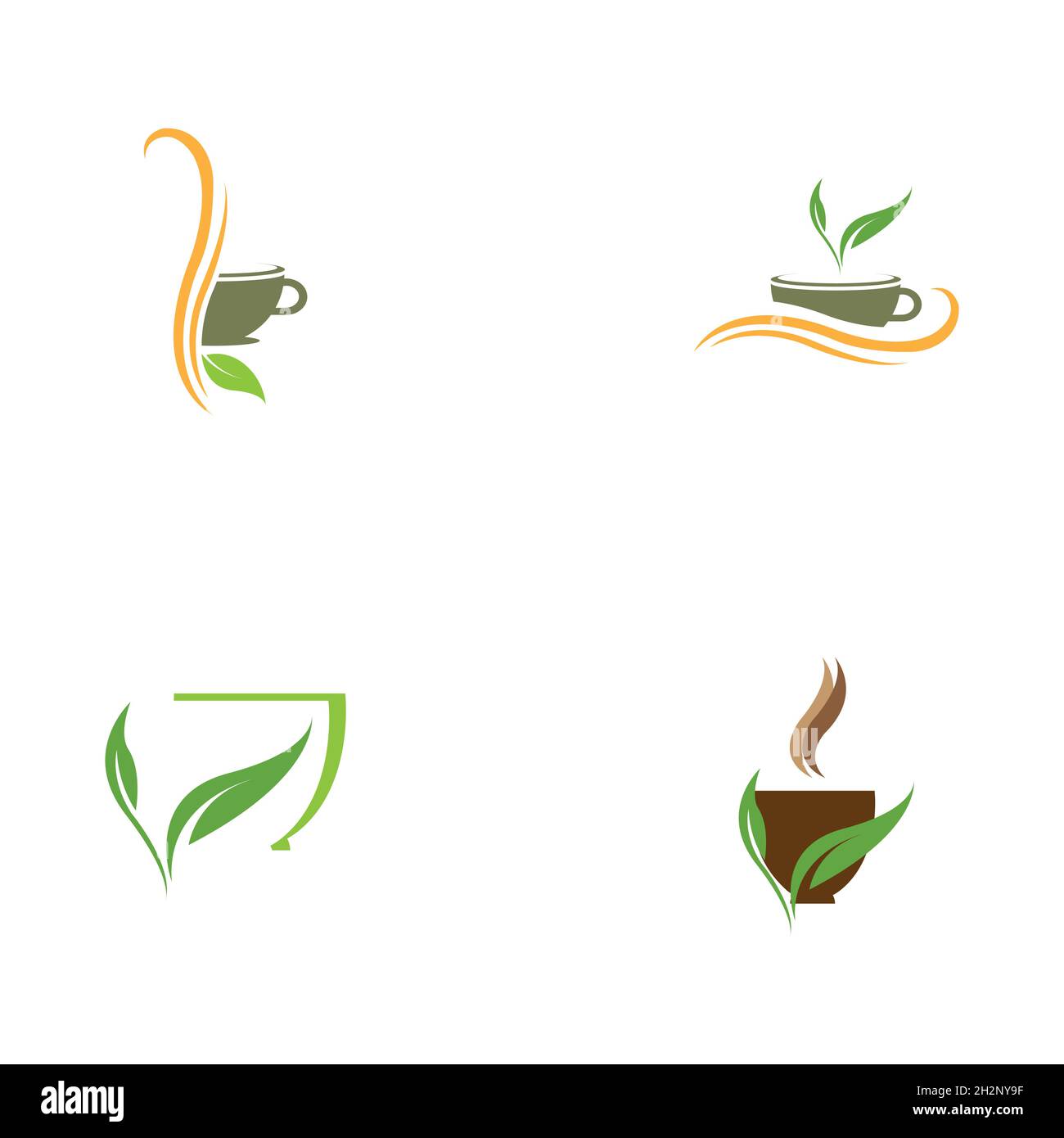 set of Green tea vector logo template Stock Vector Image & Art - Alamy