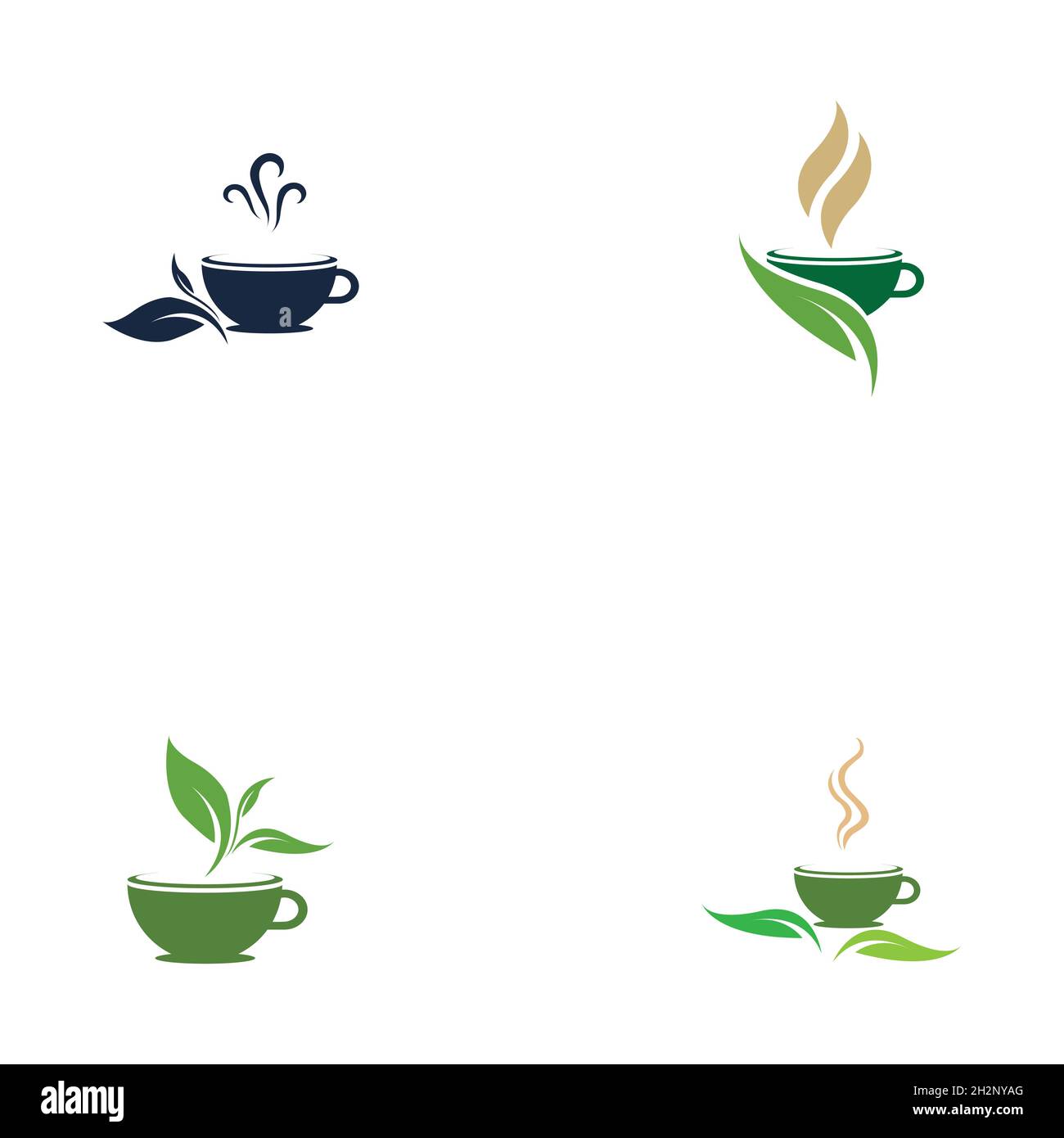 set of Green tea vector logo template Stock Vector Image & Art - Alamy