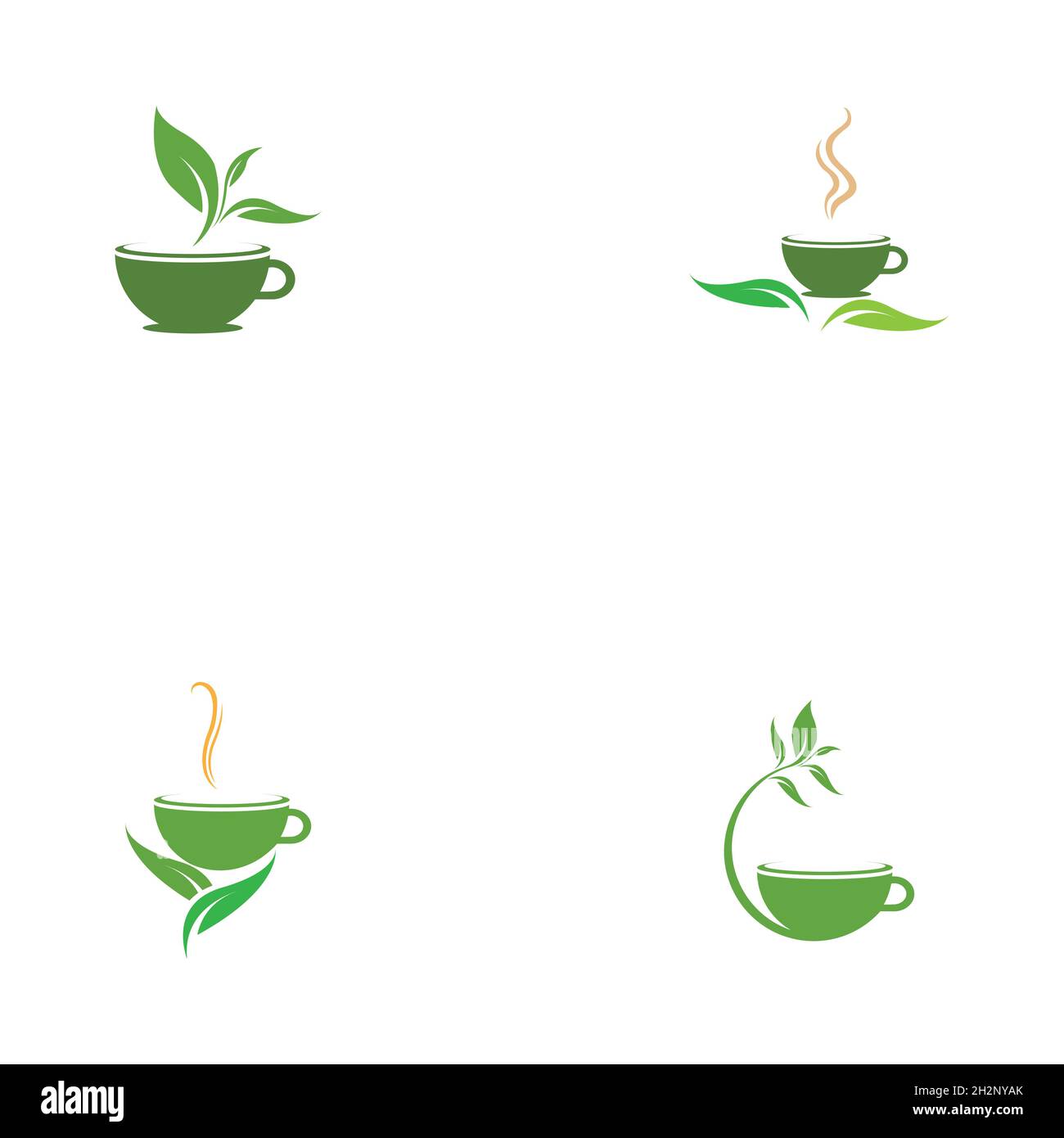 set of Green tea vector logo template Stock Vector Image & Art - Alamy