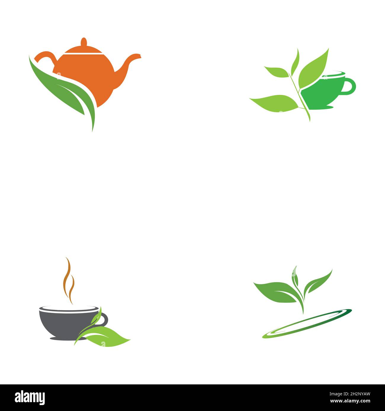 set of Green tea vector logo template Stock Vector Image & Art - Alamy