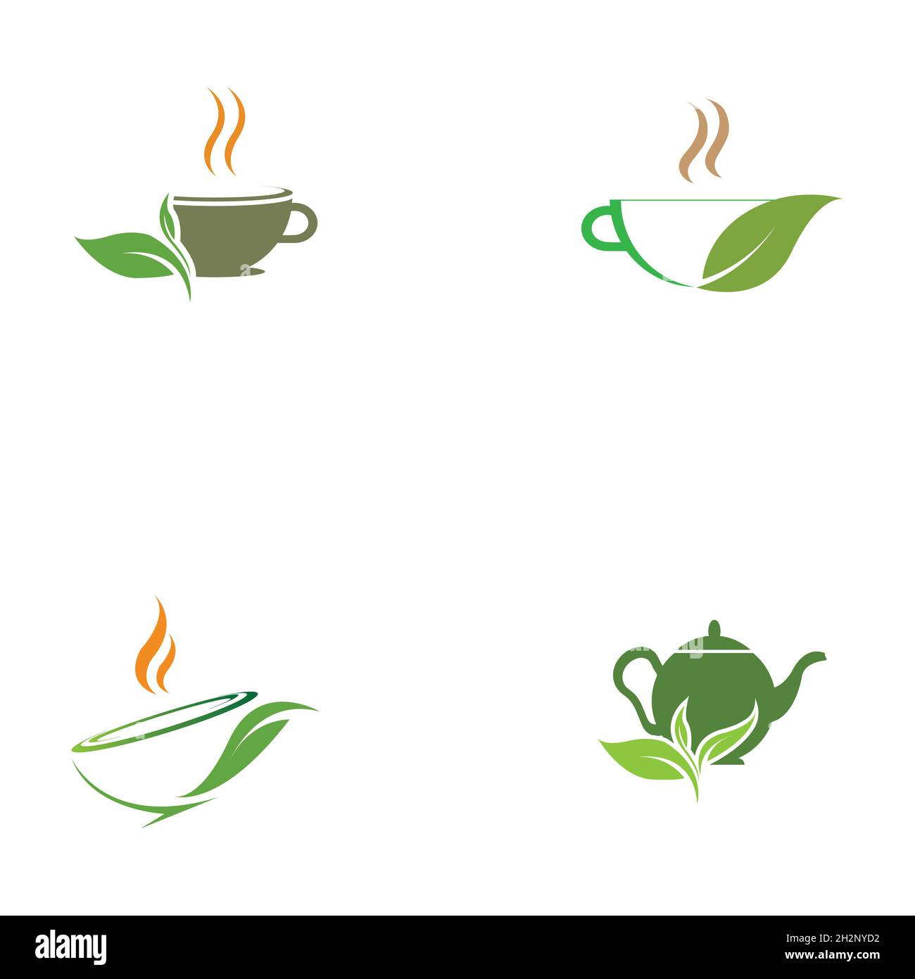 set of Green tea vector logo template Stock Vector Image & Art - Alamy