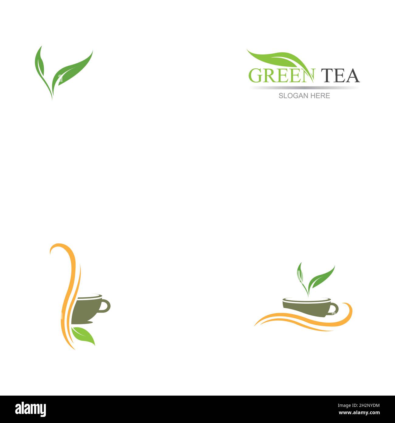 set of Green tea vector logo template Stock Vector Image & Art - Alamy