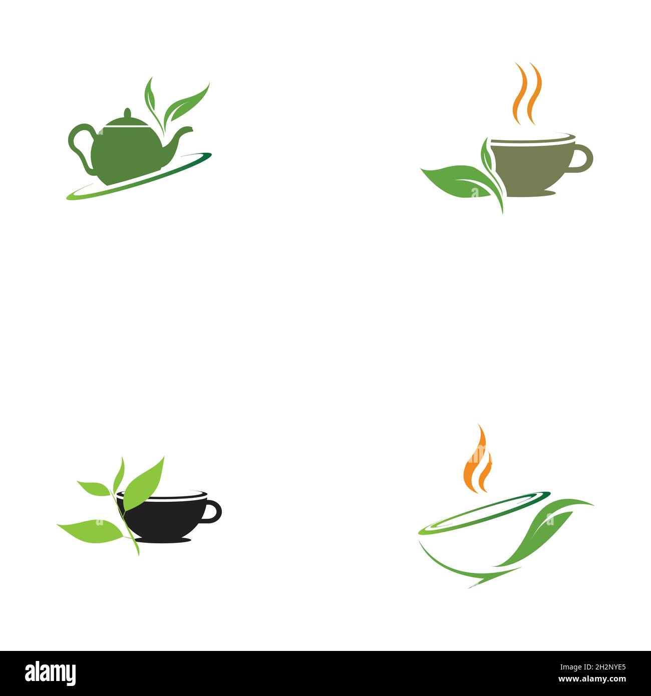 set of Green tea vector logo template Stock Vector Image & Art - Alamy