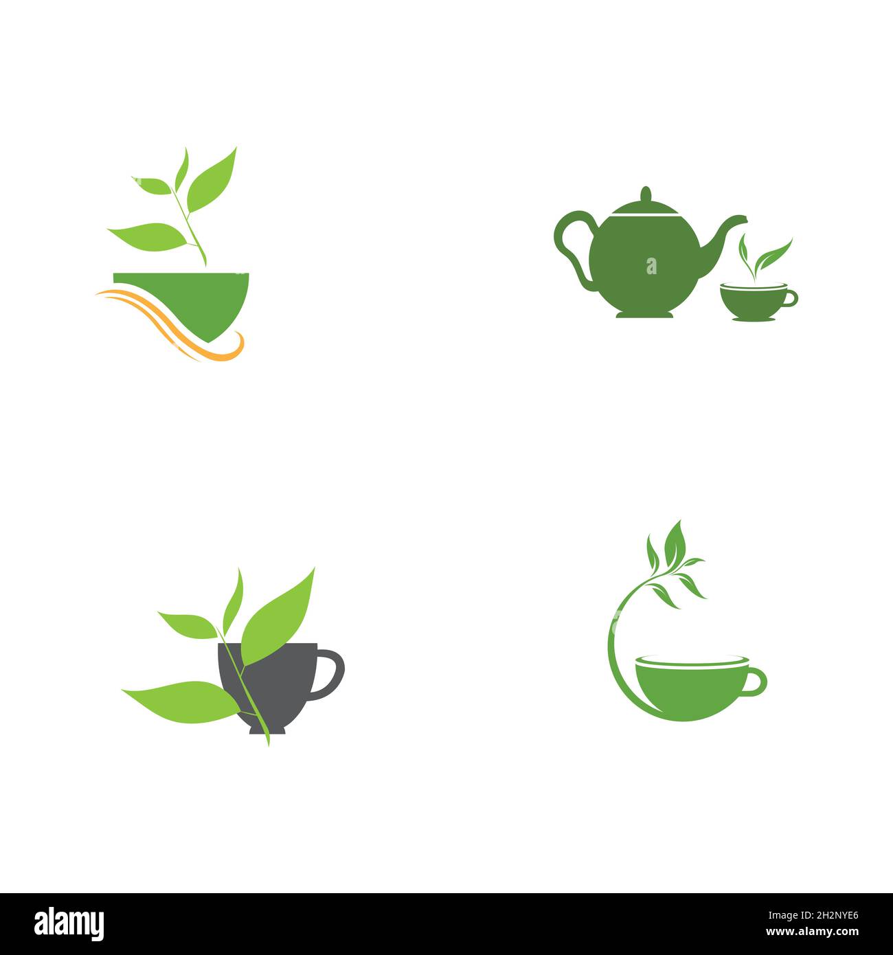 set of Green tea vector logo template Stock Vector Image & Art - Alamy