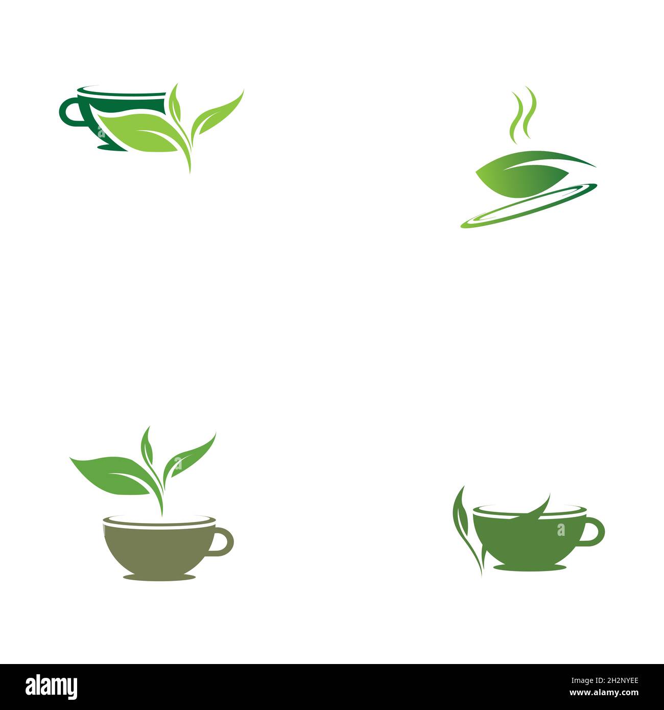 set of Green tea vector logo template Stock Vector Image & Art - Alamy