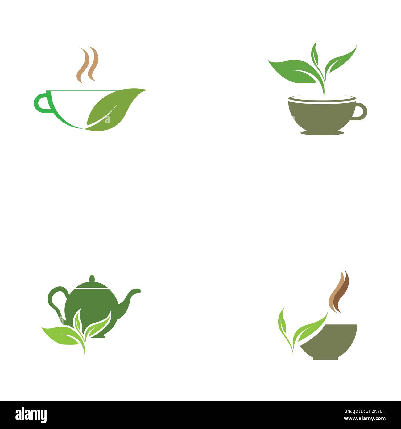 set of Green tea vector logo template Stock Vector Image & Art - Alamy