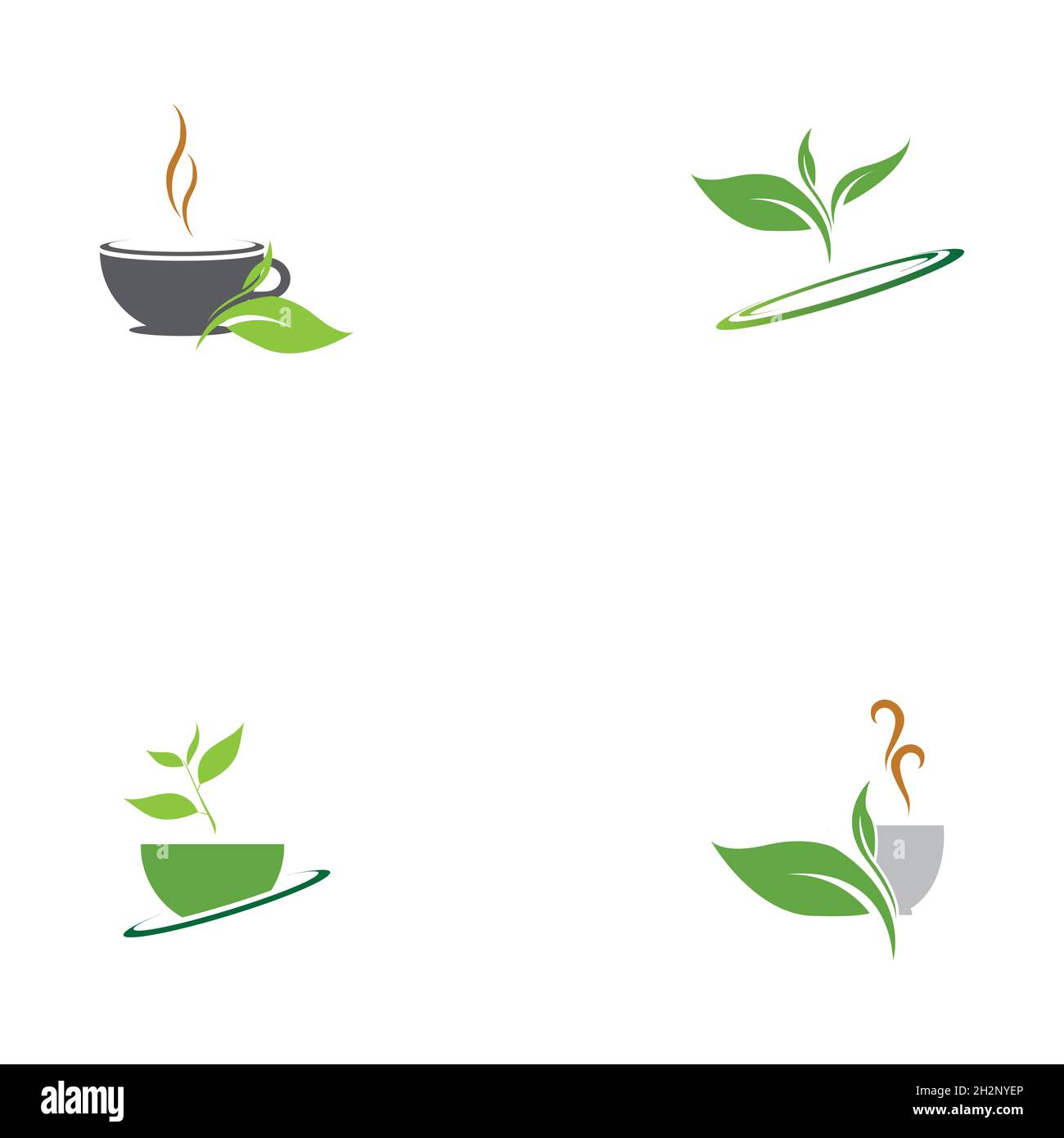 set of Green tea vector logo template Stock Vector Image & Art - Alamy