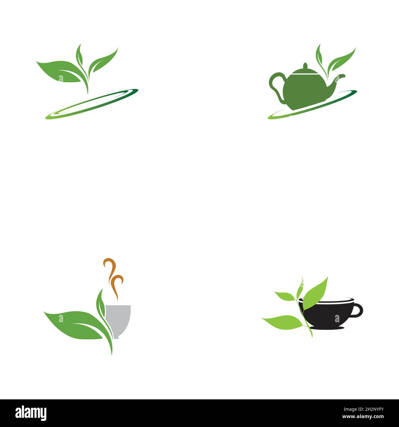 set of Green tea vector logo template Stock Vector Image & Art - Alamy